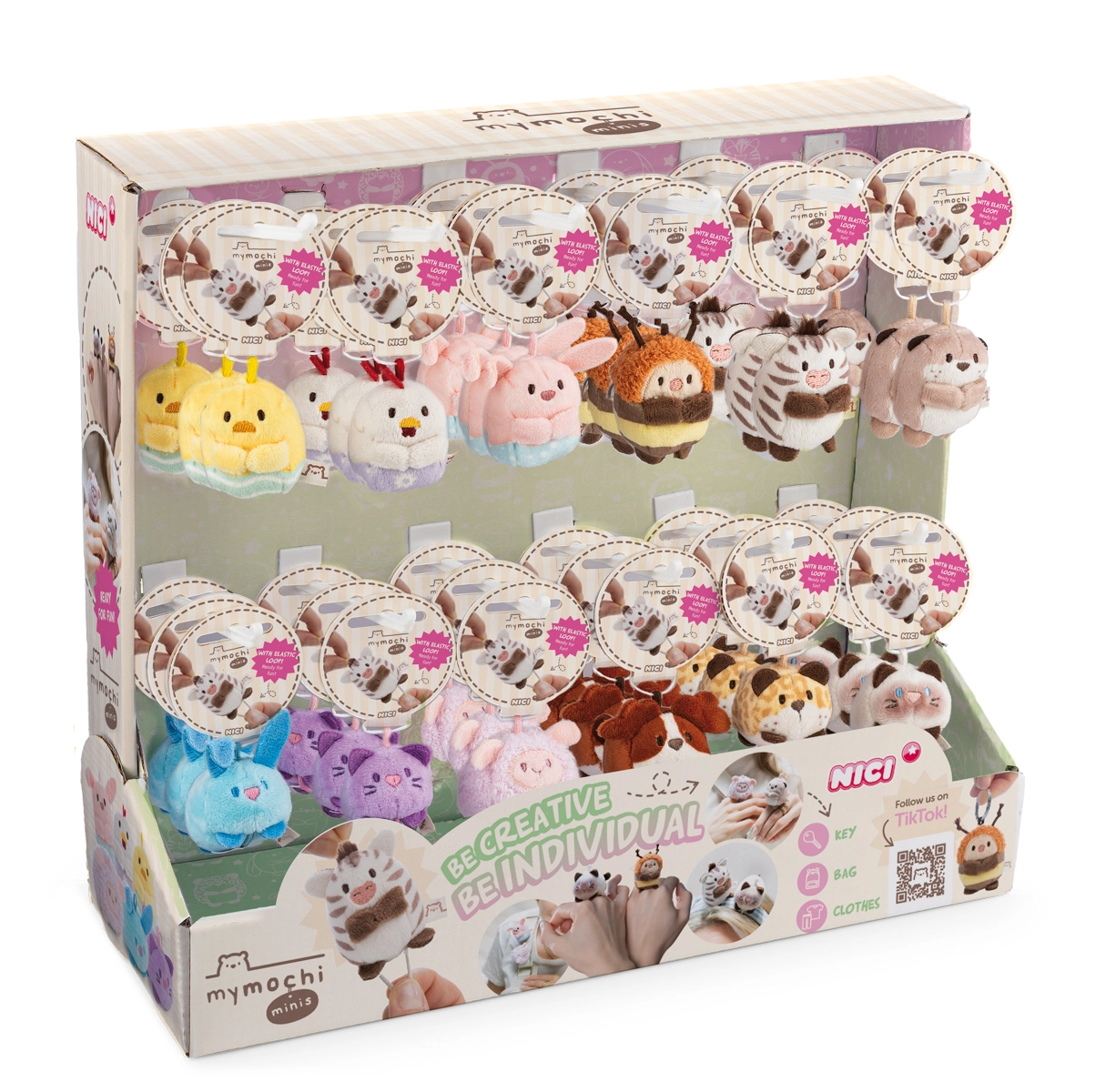 NICI display přívěsků MyMochi minis series 4 spring edition, 36 ks