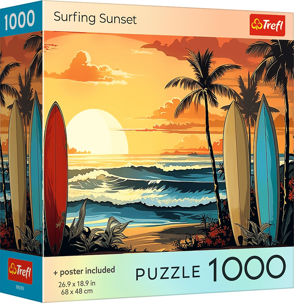 Trefl puzzle surfování při západu slunce 1000 dílků