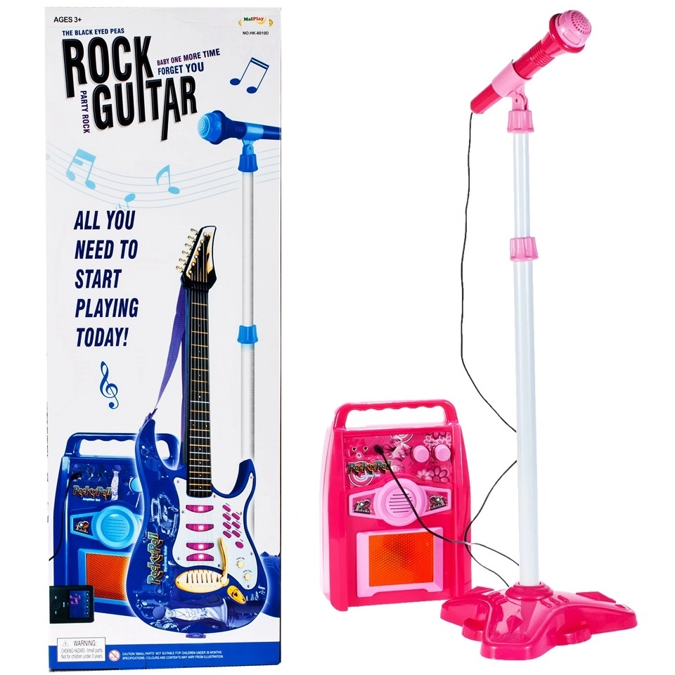 Elektrická kytara s výkonovým zesilovačem – modrá