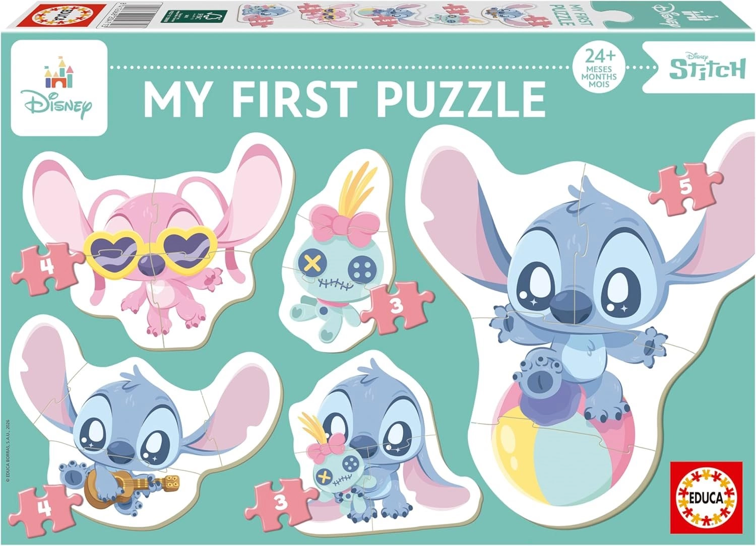 Educa baby puzzle Stitch 5 v 1 (3–5 dílků)
