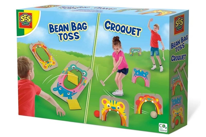 SES venkovní hra 2v1: kroket a házení pytlíky
