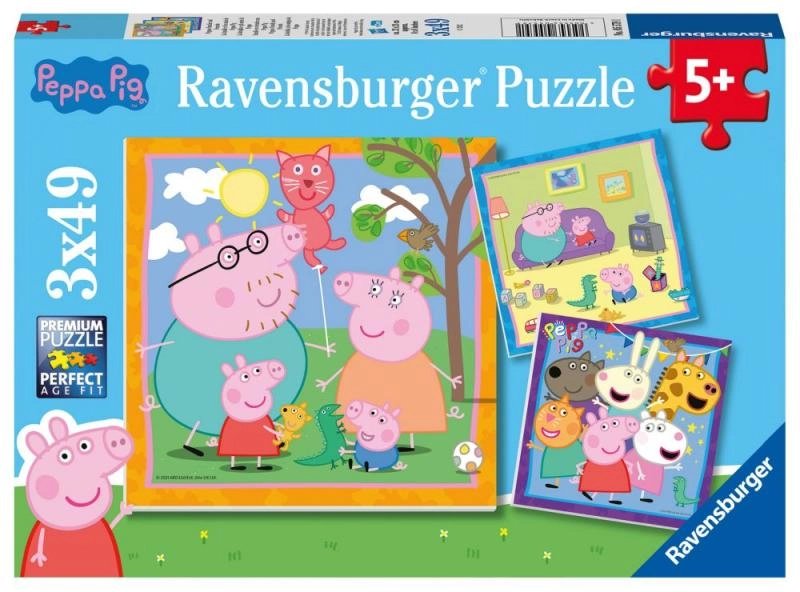 RAVENSBURGER Prasátko Peppa 3x49 dílků