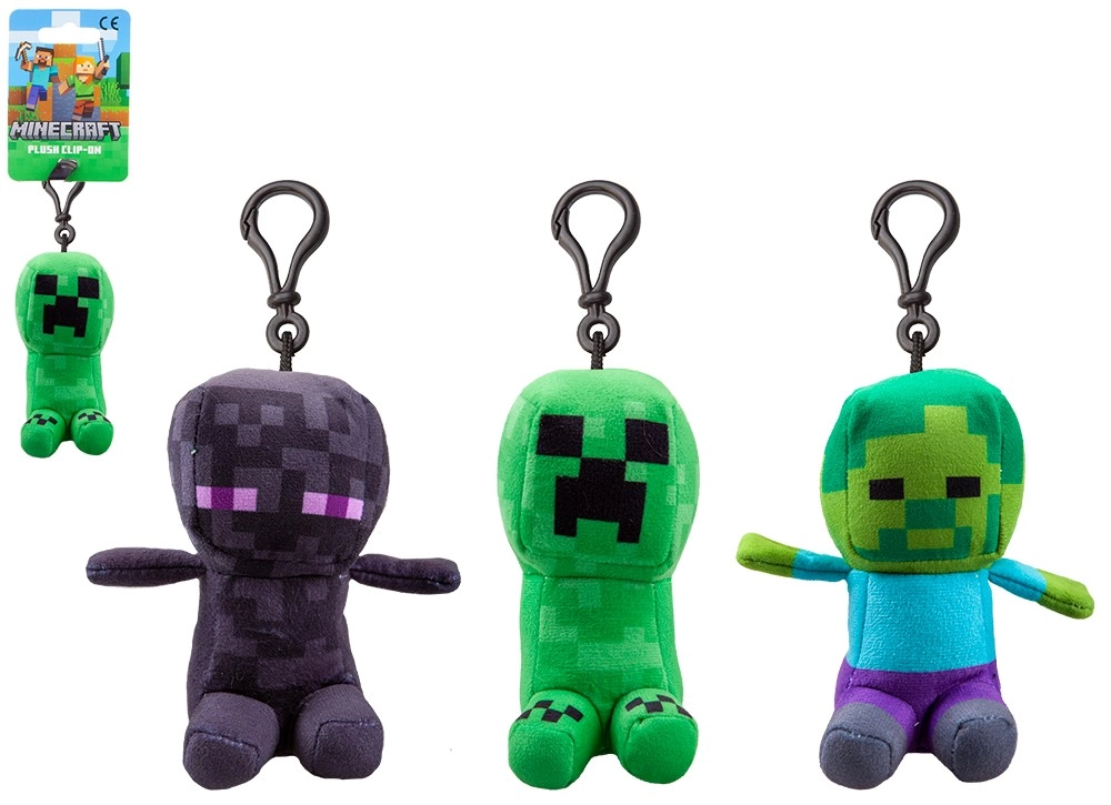 Levně Minecraft plyšová postavička s klipem 13 cm