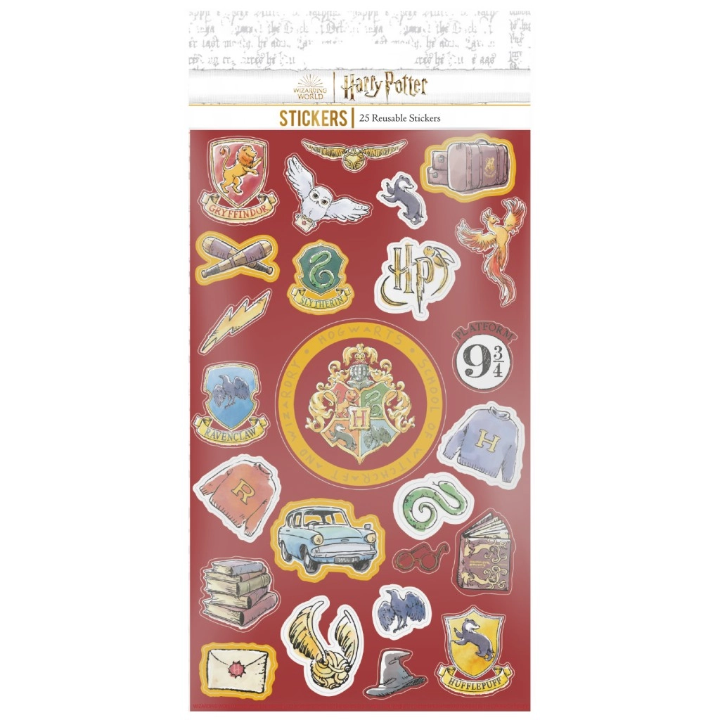 Harry Potter samolepky kreslené – sada 25 opakovaně použitelných samolepek