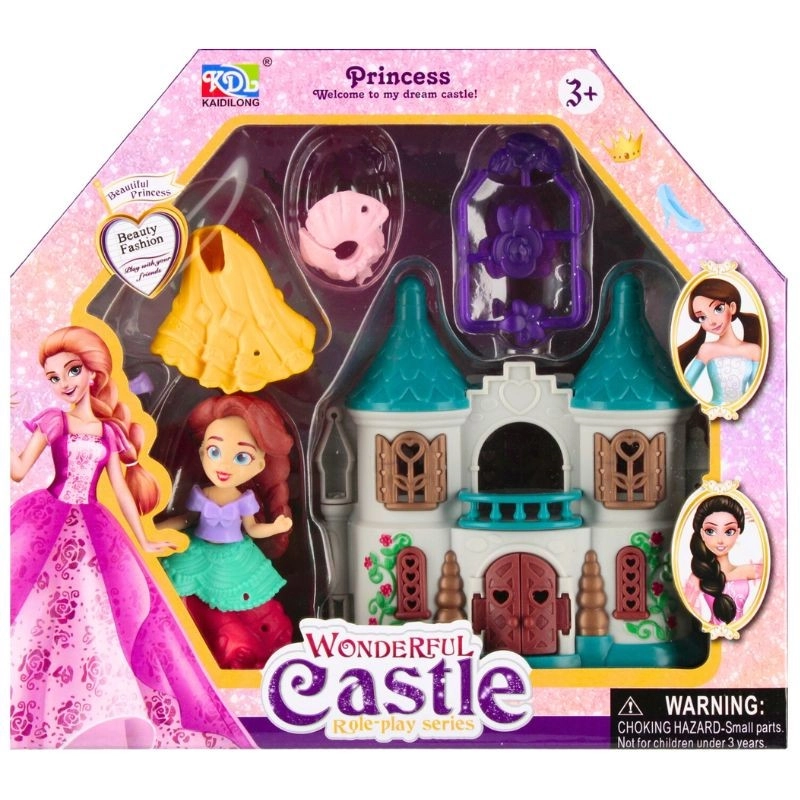 Oblékací panenka princezna s hradem a doplňky