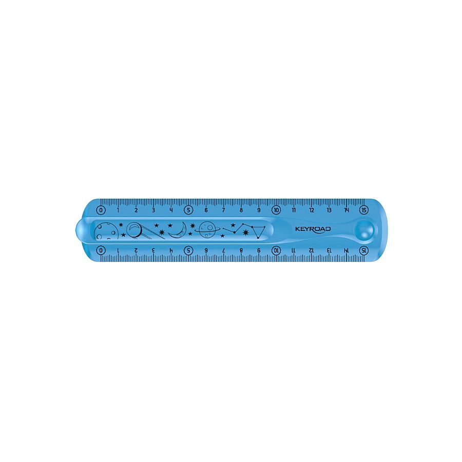 Pravítko KEYROAD - 15cm, ohebné, modré
