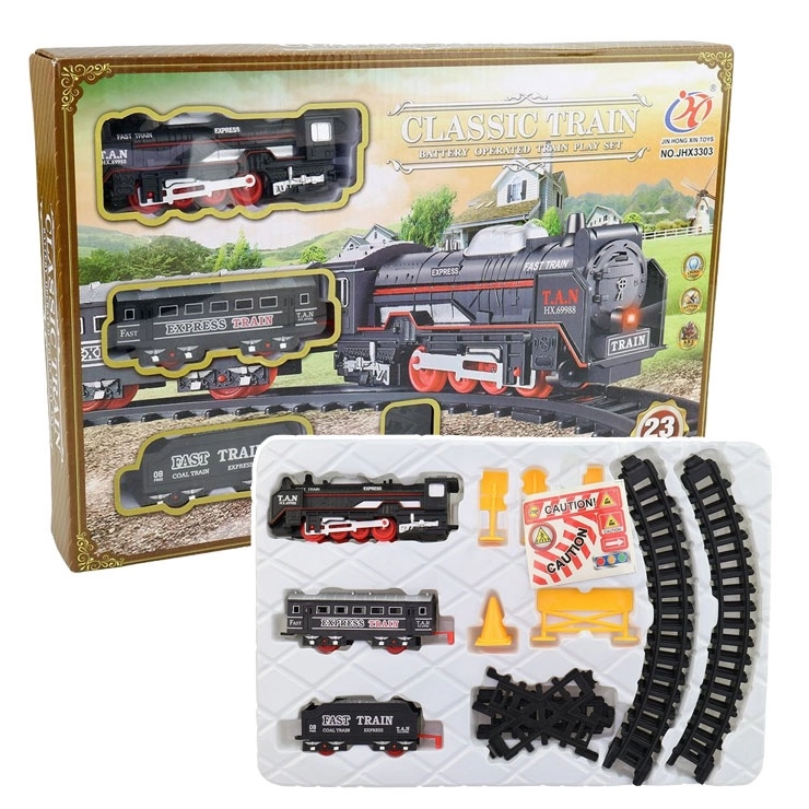 Vlaková souprava na baterie se světlem, 23 ks