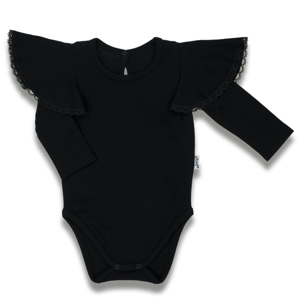 Kojenecké body s dlouhým rukávem Nicol Viki – černé