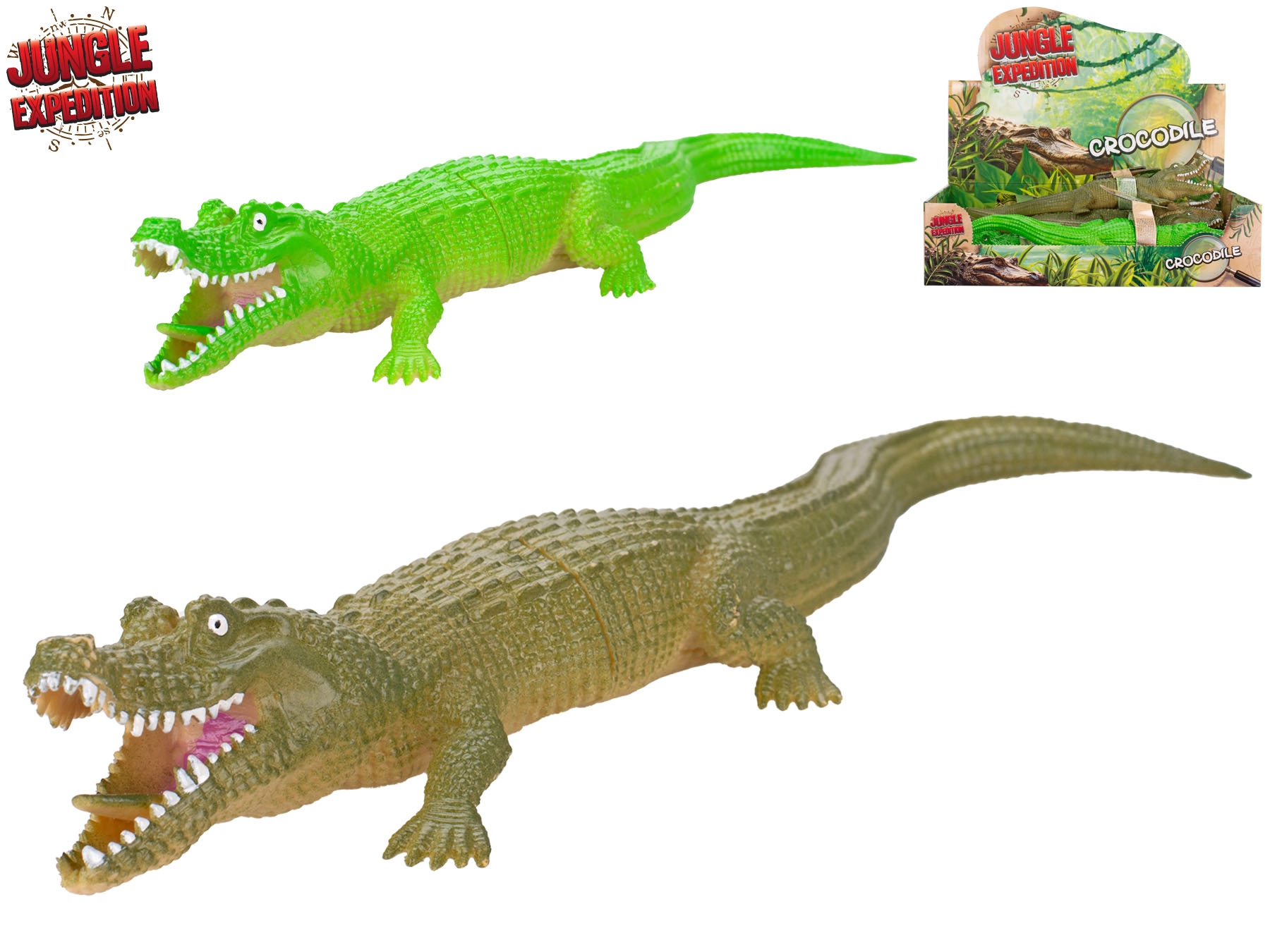 Jungle Expedition krokodýl 28 cm – realistická plastová figurka pro děti