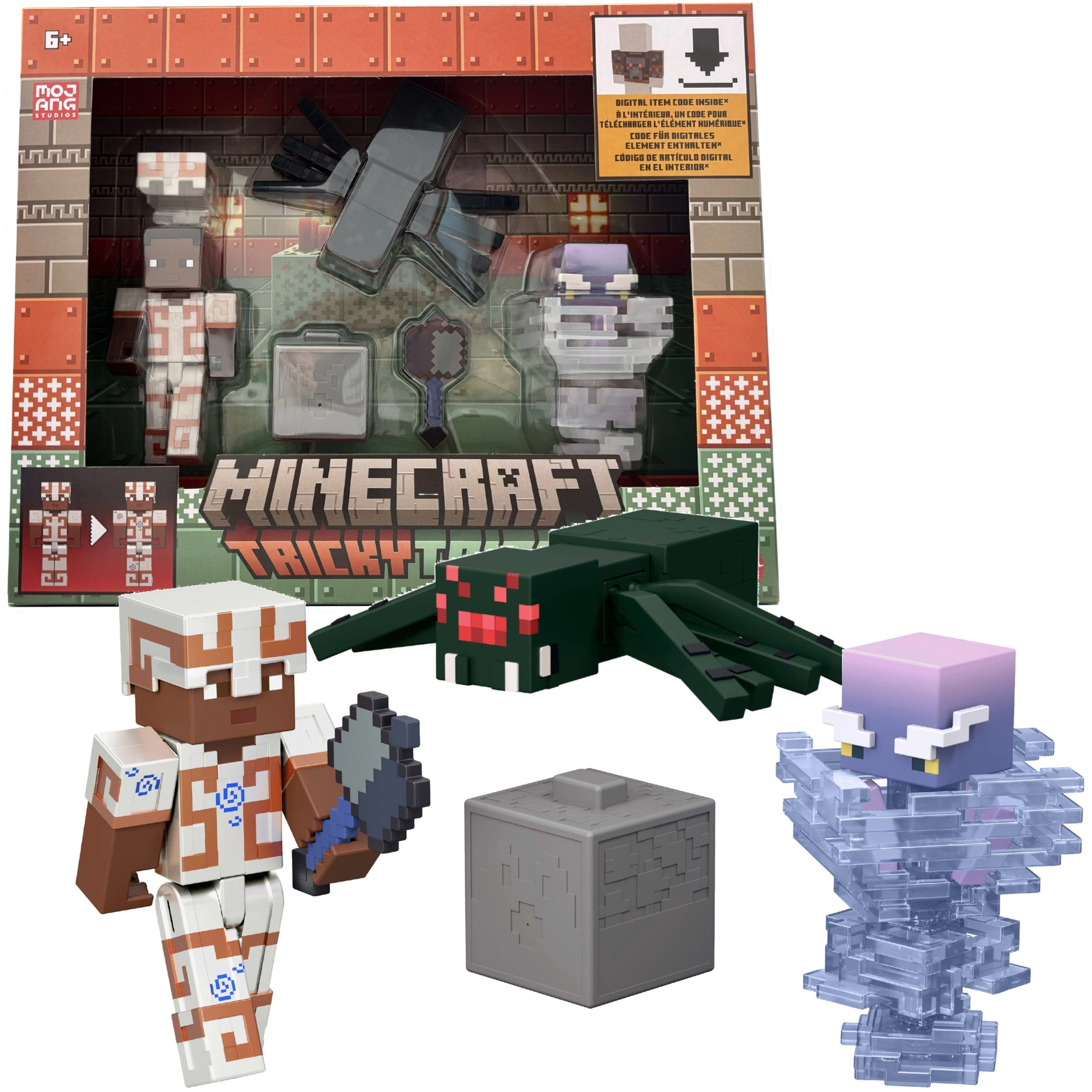 Levně Mattel Minecraft Tricky Trials sada 3 figurek a příslušenství s digitálním kódem