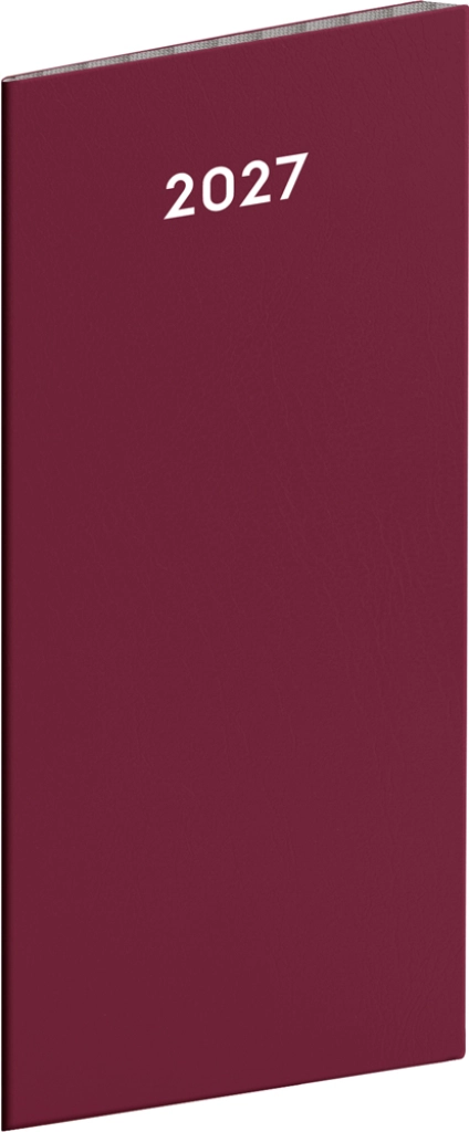 Notique kapesní diář vínový 2027 měsíční 8 × 18 cm