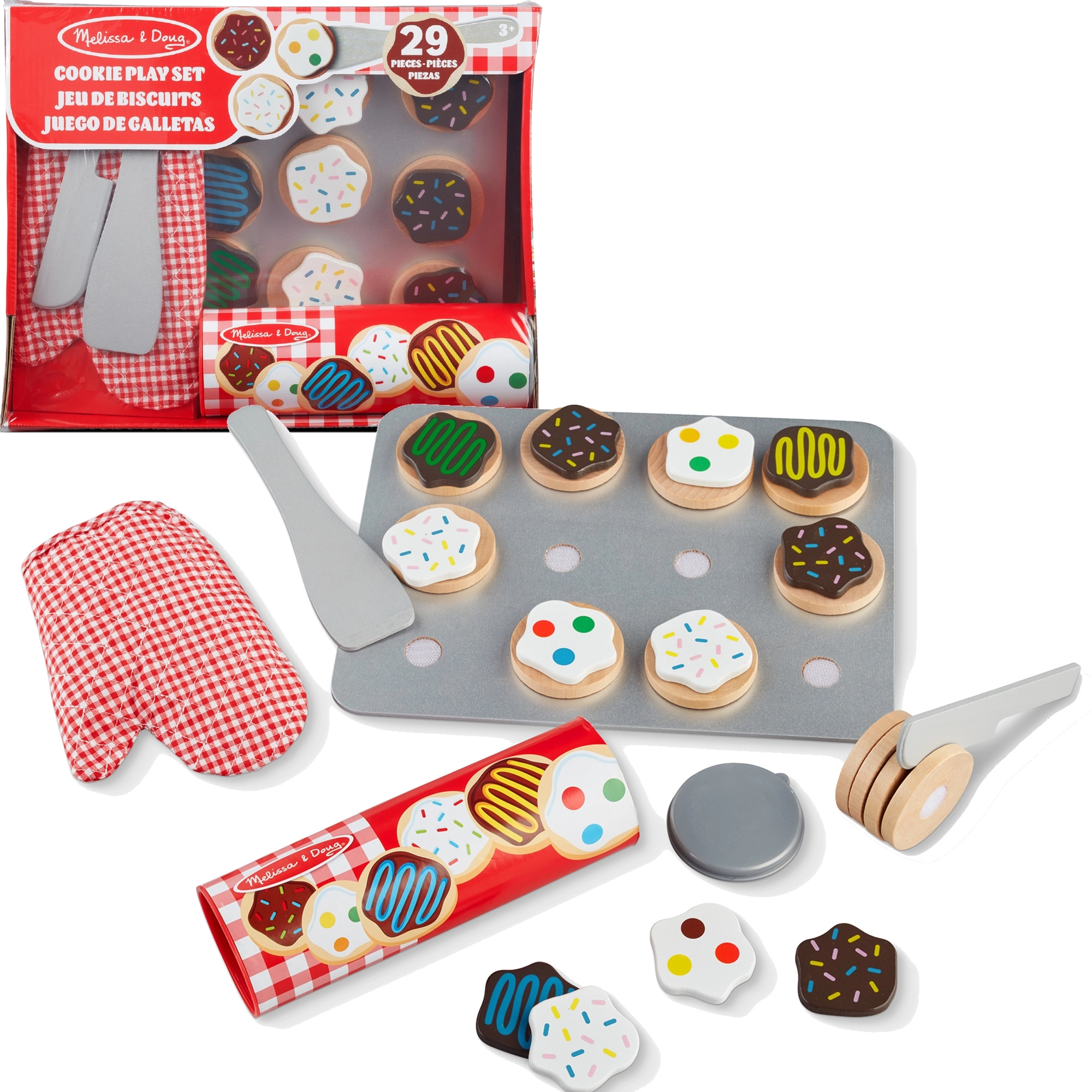 Dřevěná sada na pečení a zdobení sušenek MELISSA & DOUG Slice & Bake, 29 dílů