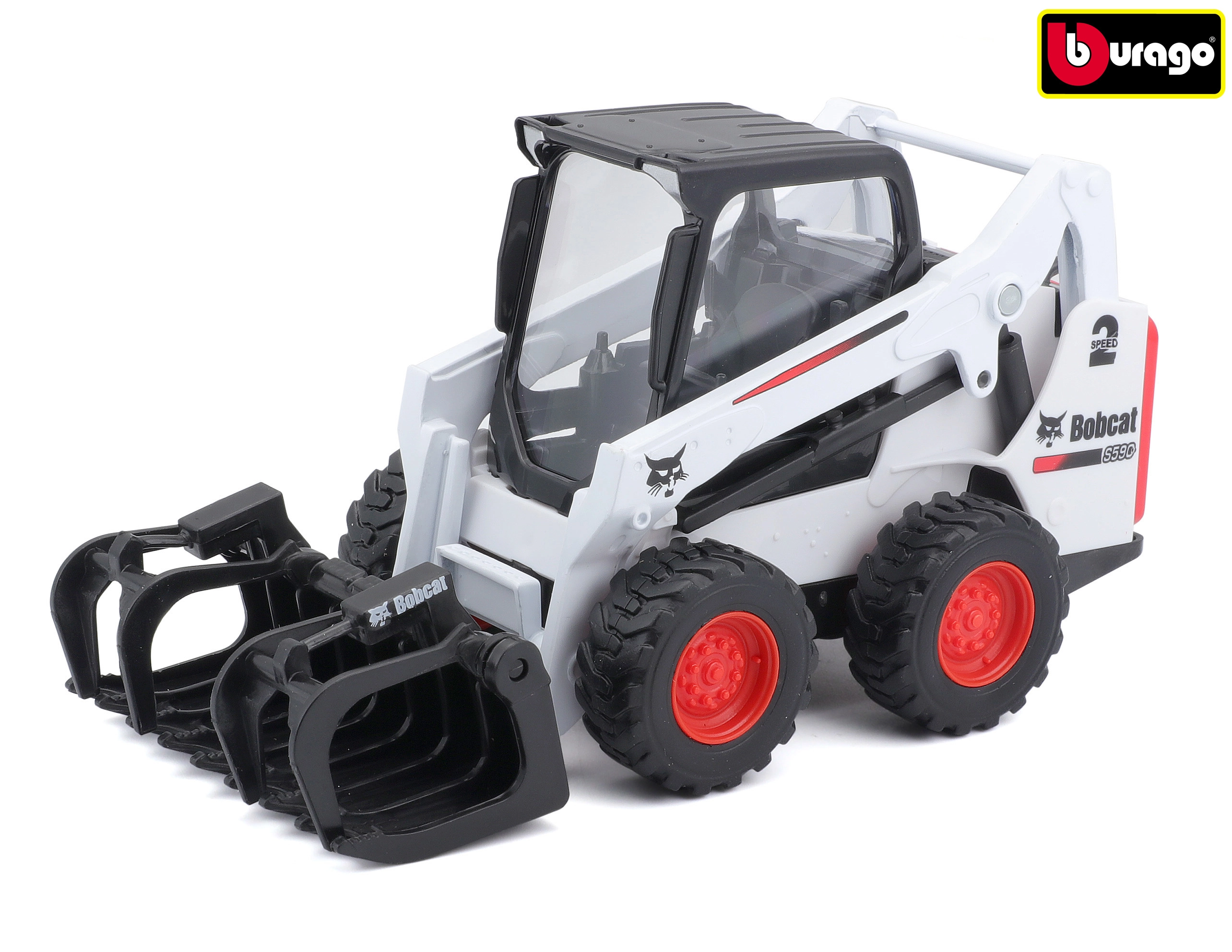 Bburago - FARMLAND, Bobcat nakladač s drapákem, 10 cm