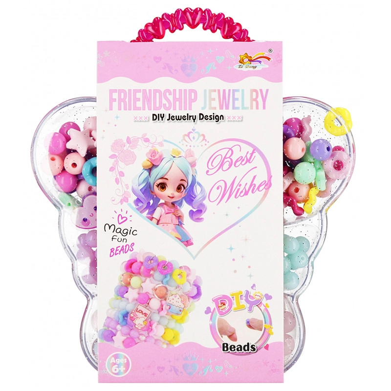 navlékací korálky motýl – sada pro výrobu náramků a náhrdelníků