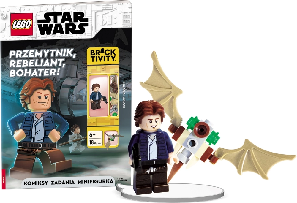 LEGO Star Wars: pašerák, rebel, hrdina! interaktivní kniha s minifigurkou Han Sola a modelem mynocka