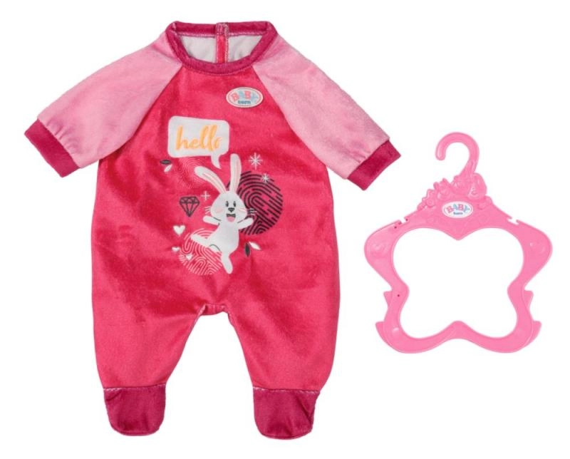 Levně Sametové růžové dupačky pro panenku 43 cm BABY born