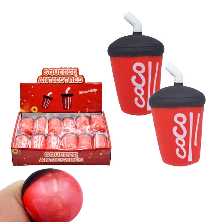 Antistresový mačkací kelímek cola 12 cm