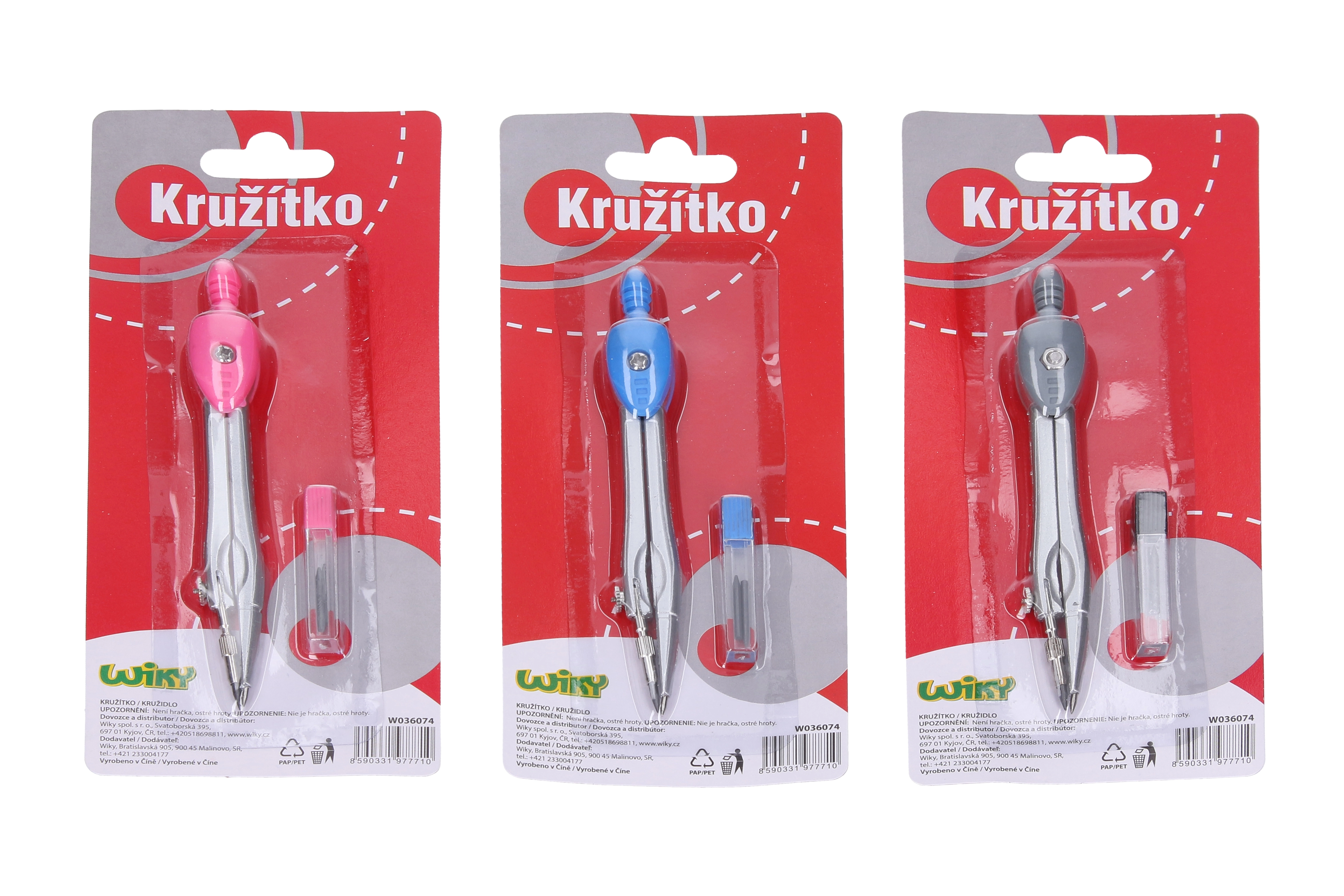 Kružítko v blistru s náhradními tuhami