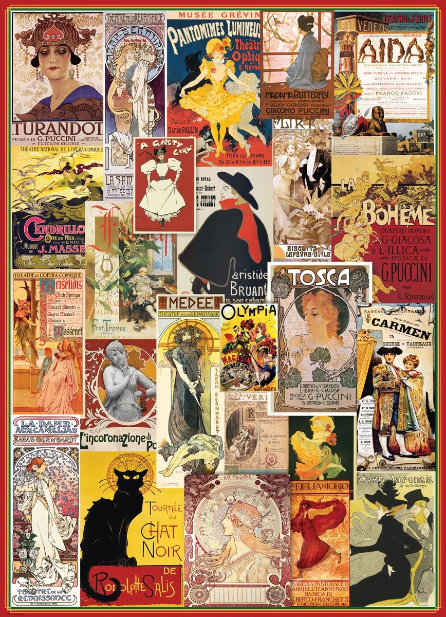 Puzzle Vintage plakáty z opery a divadla 1000 dílků EUROGRAPHICS