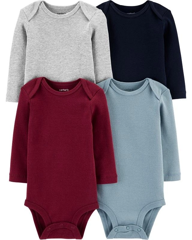 Carter’s kojenecká body s dlouhým rukávem pro chlapce, mix, 4 ks (vel. 46)