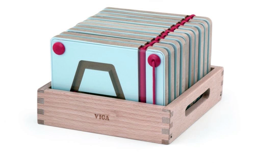 Dřevěná magnetická psací tabulka pro nácvik geometrických tvarů