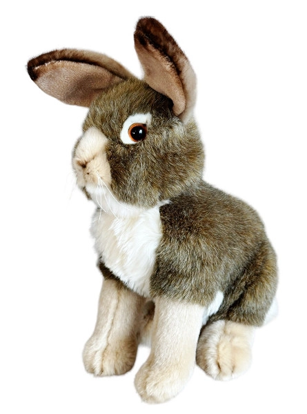 Šedý plyšový zajíc 30 cm