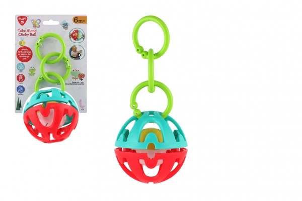 Levně Teddies Chrastítko Koule Přívěsek na kočárek 22 cm