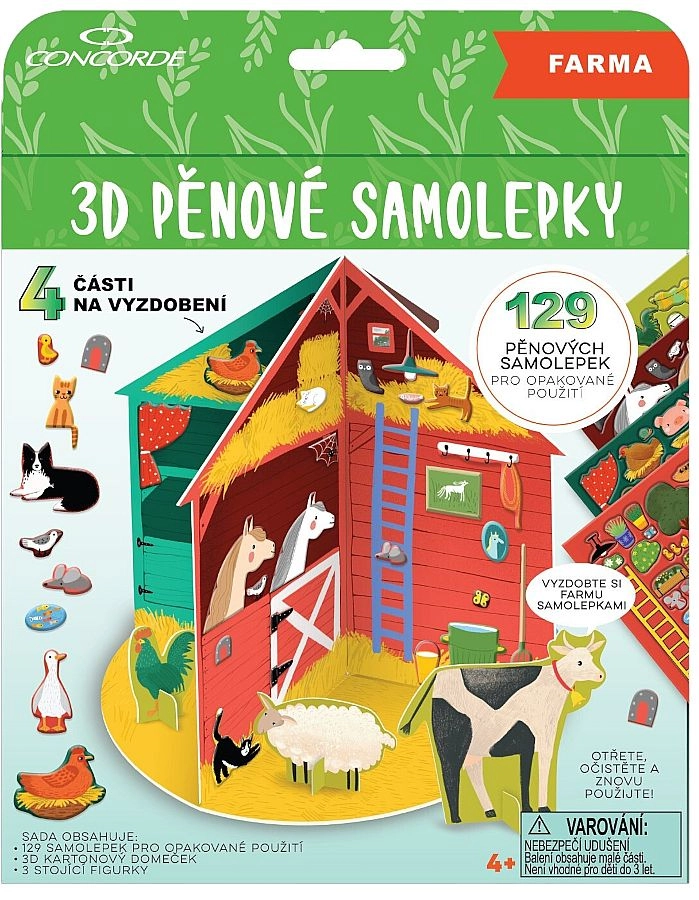 Levně Concorde 3D pěnové samolepky Farma