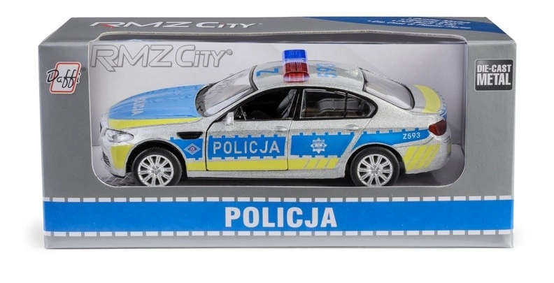 Model policejního vozu BMW M5 1:32 s funkcí pull-back