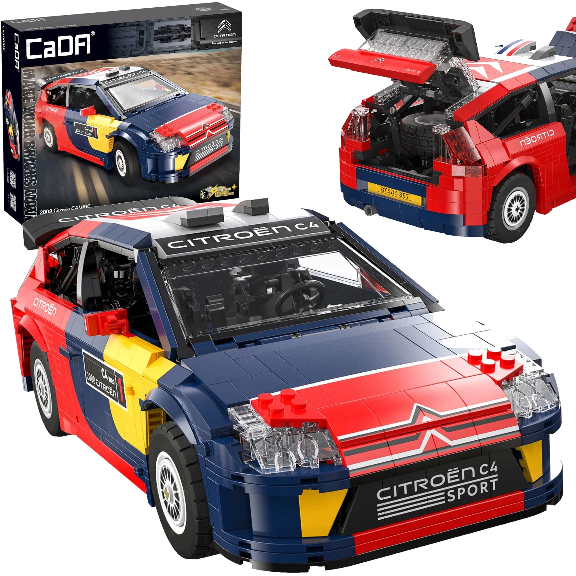 Stavebnice CADA závodní vůz CITROËN C4 WRC 1:12 (1569 dílků)