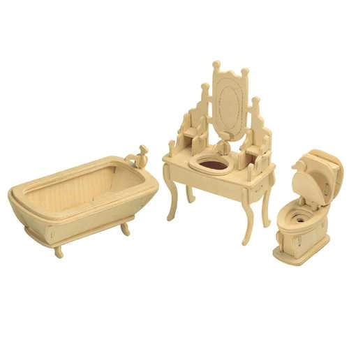 WOODCRAFT dřevěné 3D puzzle koupelna