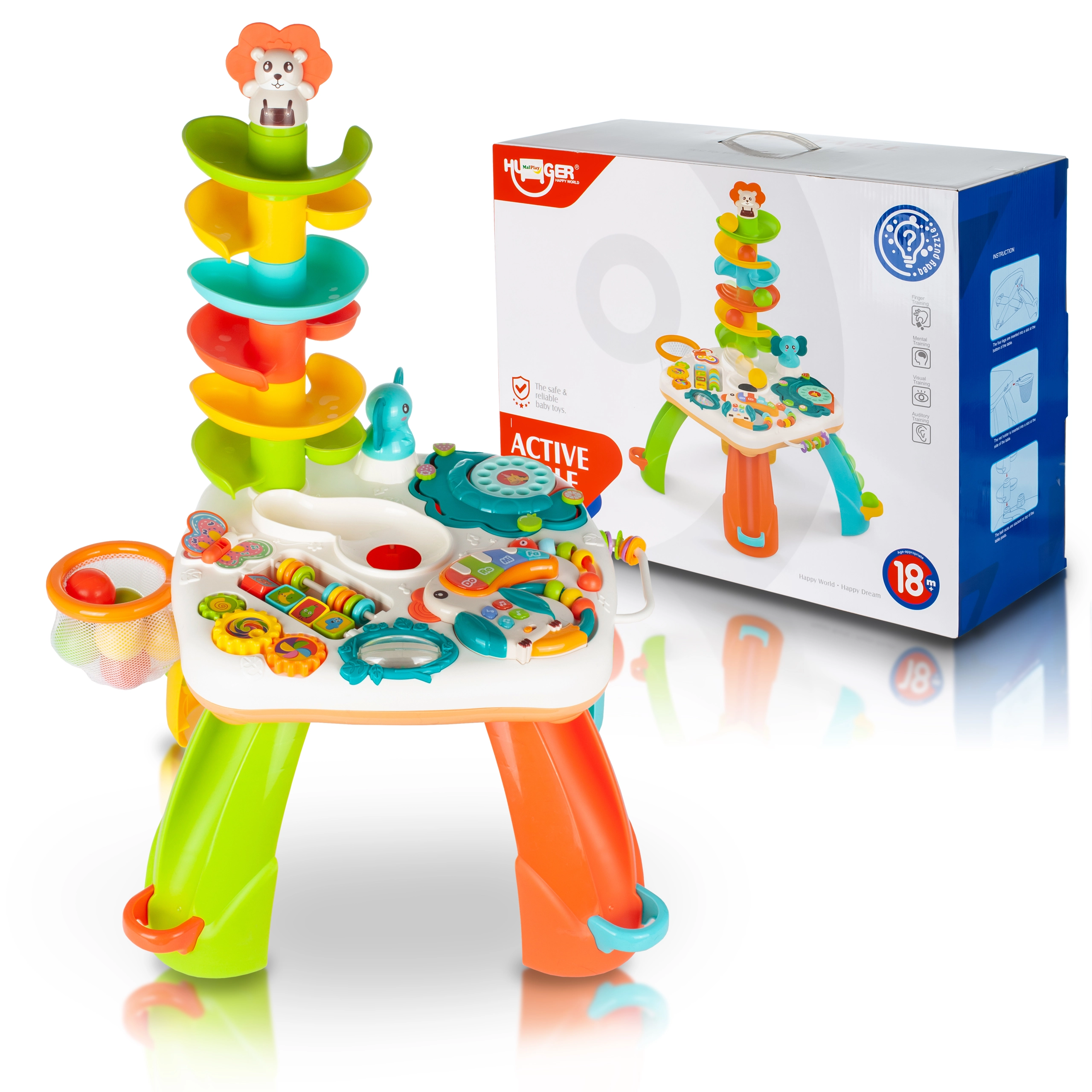 Interaktivní stolek se skluzavkou pro děti se světly a zvuky