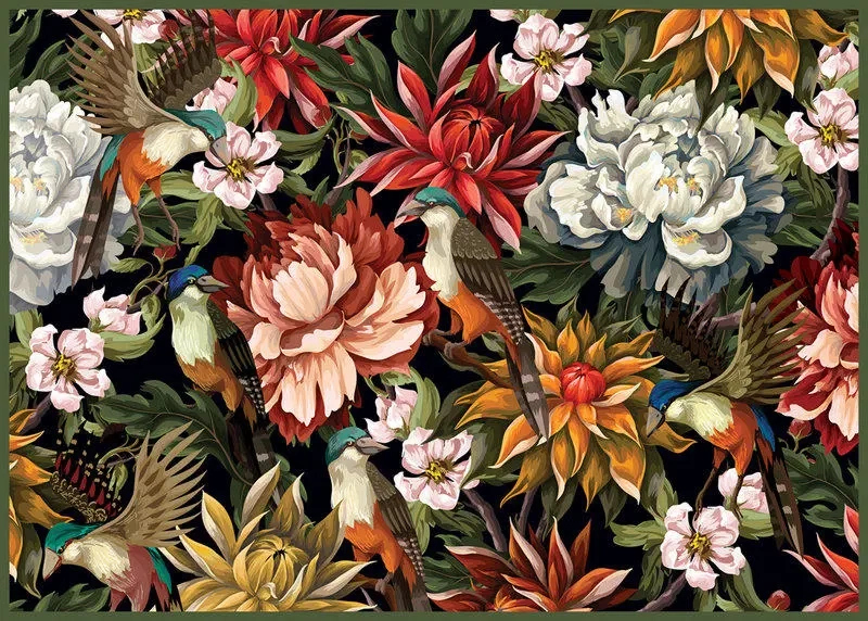 Puzzle Tajná zahrada: Ptáci mezi květinami 1000 dílků