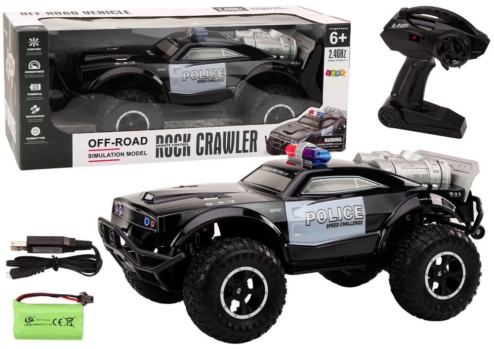 LeanToys RC Dálkově ovládané policejní terénní vozidlo 1:8