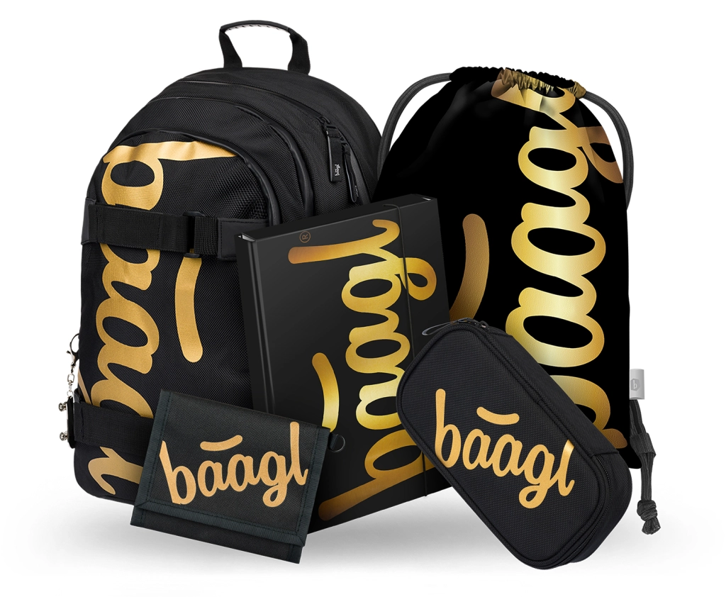 Levně Školní sada Baagl Skate Gold