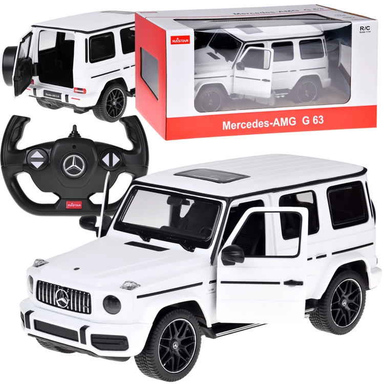 Rastar Mercedes‑AMG G 63 1:14 RC auto s dálkovým ovládáním a světly – Bílá