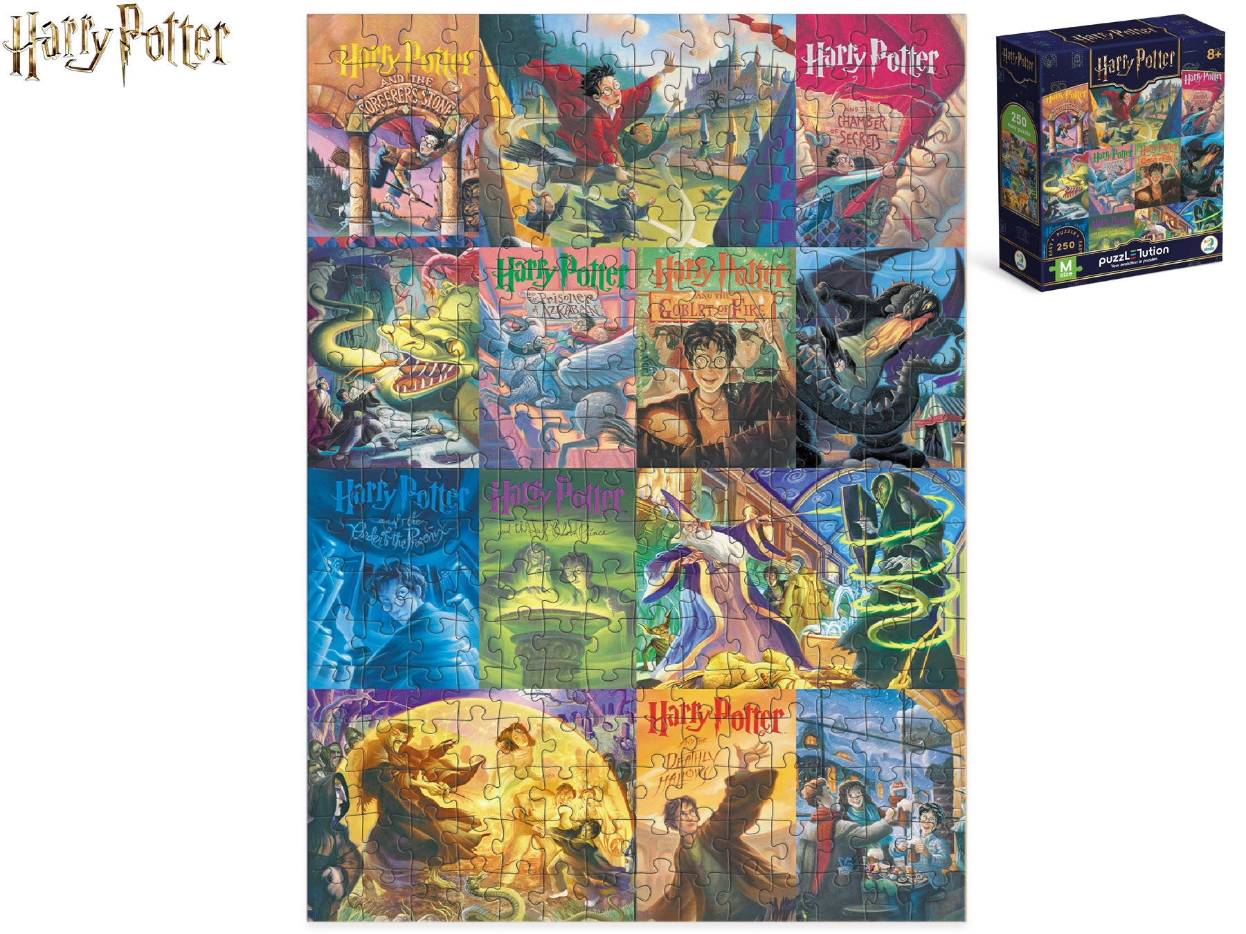Harry Potter puzzle – koláž přebalů knih (250 dílků)
