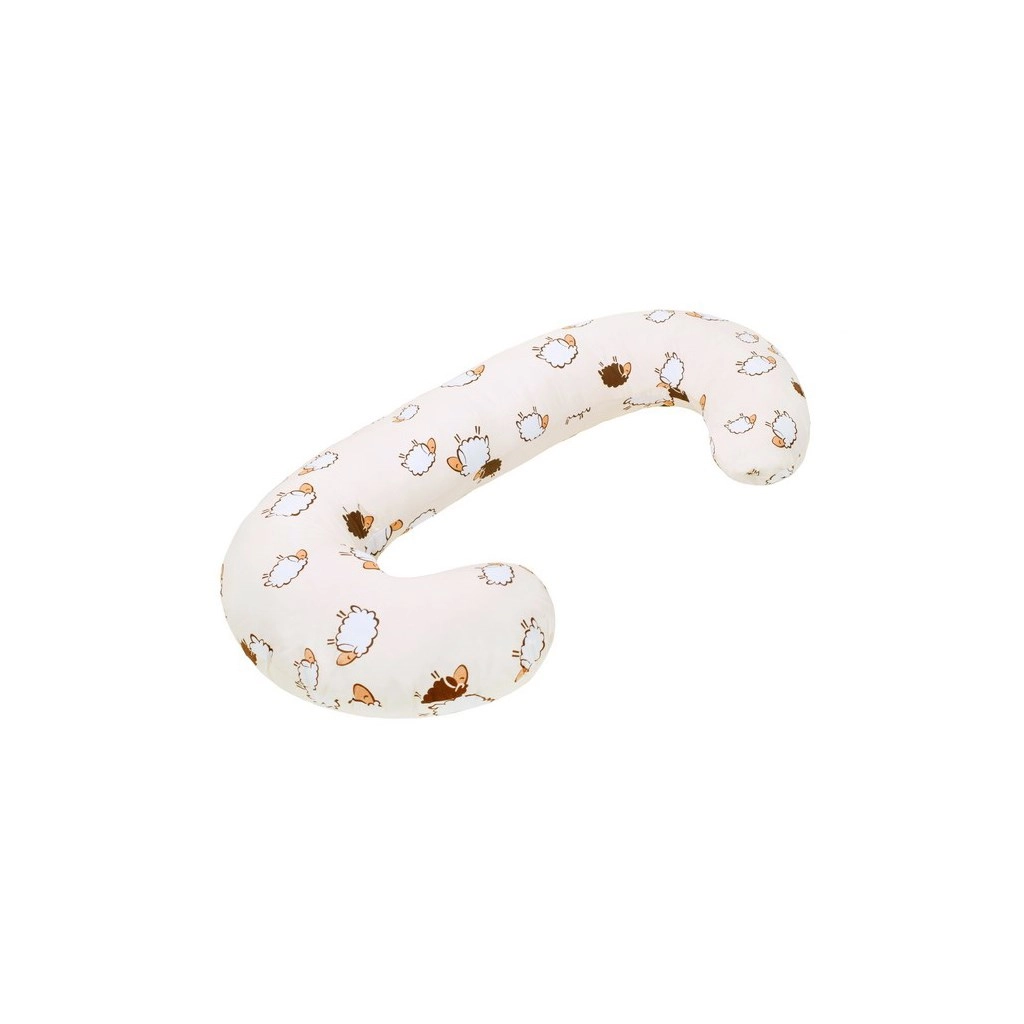 Univerzální kojicí polštář ve tvaru C New Baby Ovečky, béžový