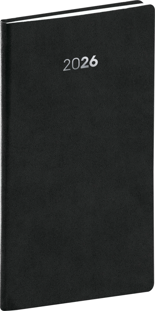 NOTIQUE Kapesní diář Balakon 2026, černý, 9 x 15,5 cm Presco Group