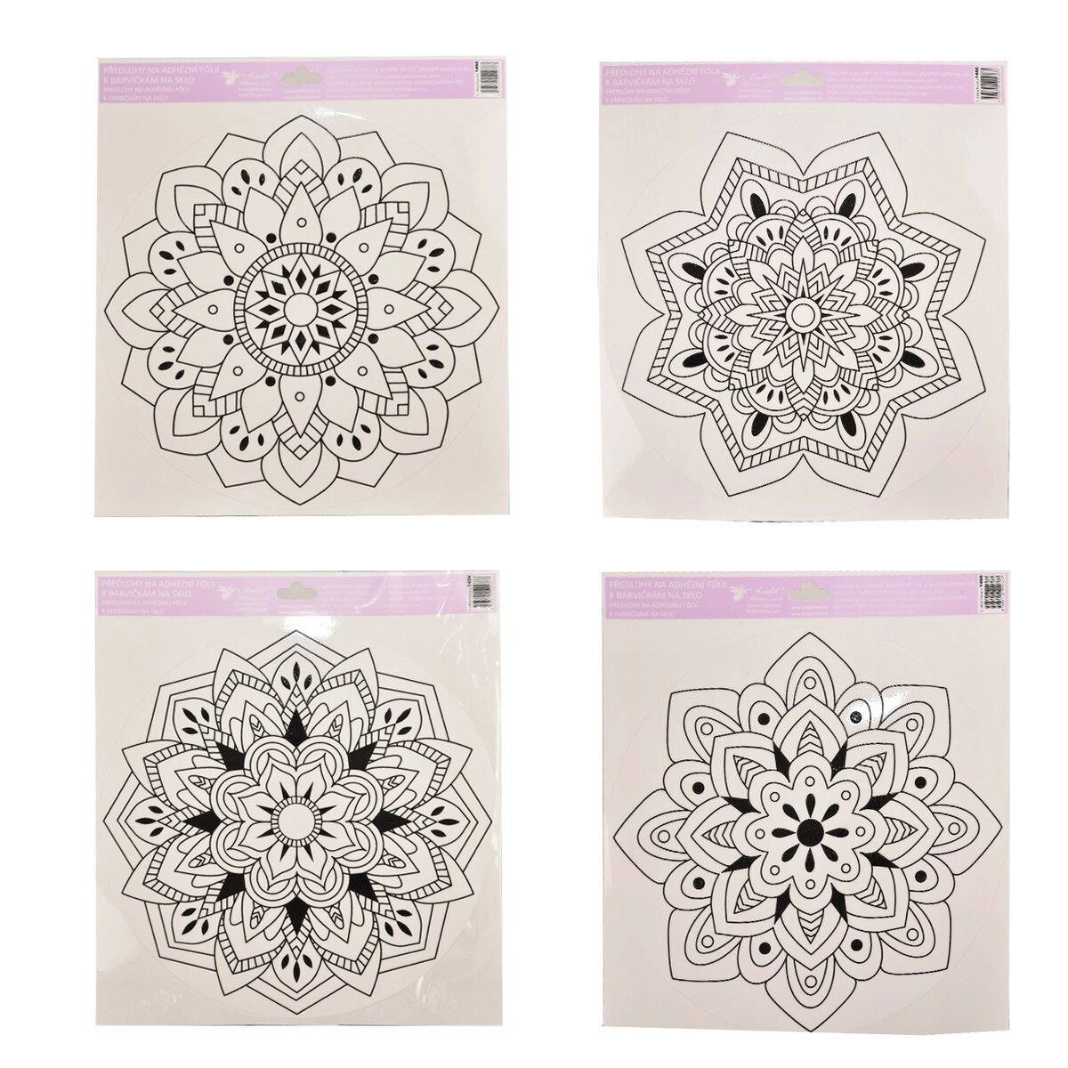 Levně Okenní fólie k vymalování mandala 30 × 34 cm (4 varianty)
