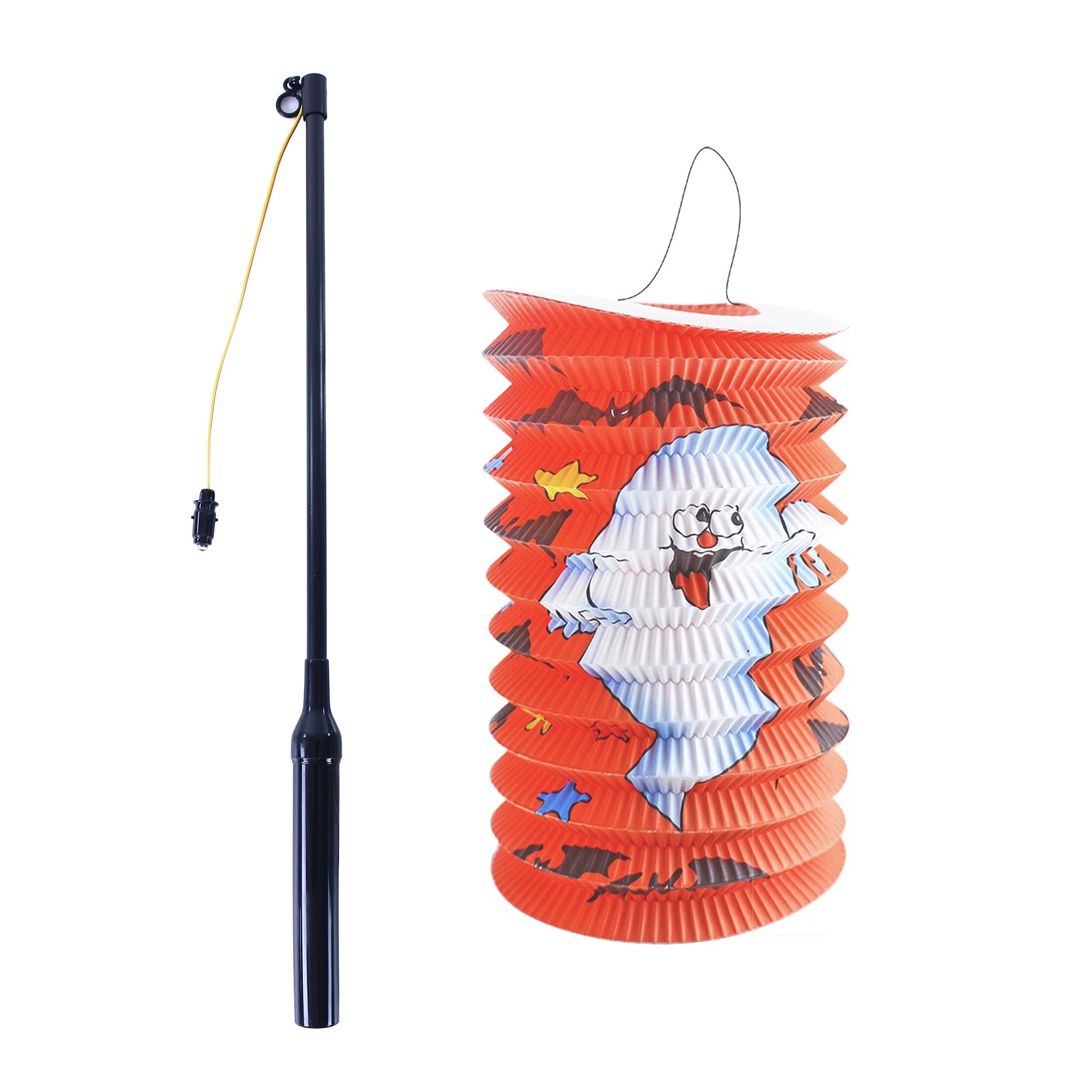 RAPPA Lampion Halloween 15 cm se svítící hůlkou 39 cm