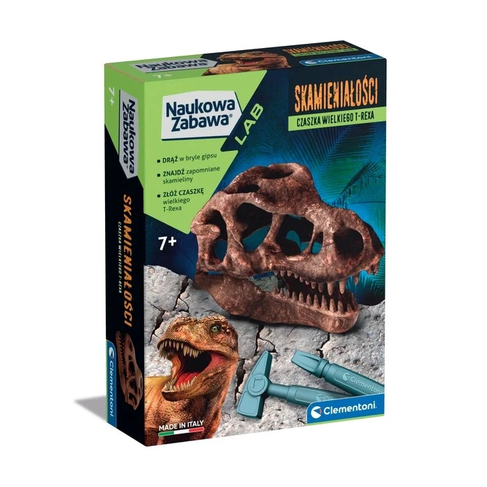 Vědecká sada fosilie lebka t-rexe