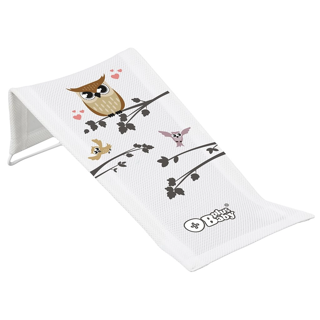 Látkové koupací lehátko do vaničky Moudrá sova – bílé