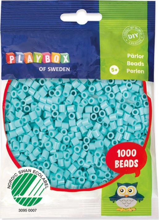 Zažehlovací korálky pastelové, 1000ks - tyrkysové
