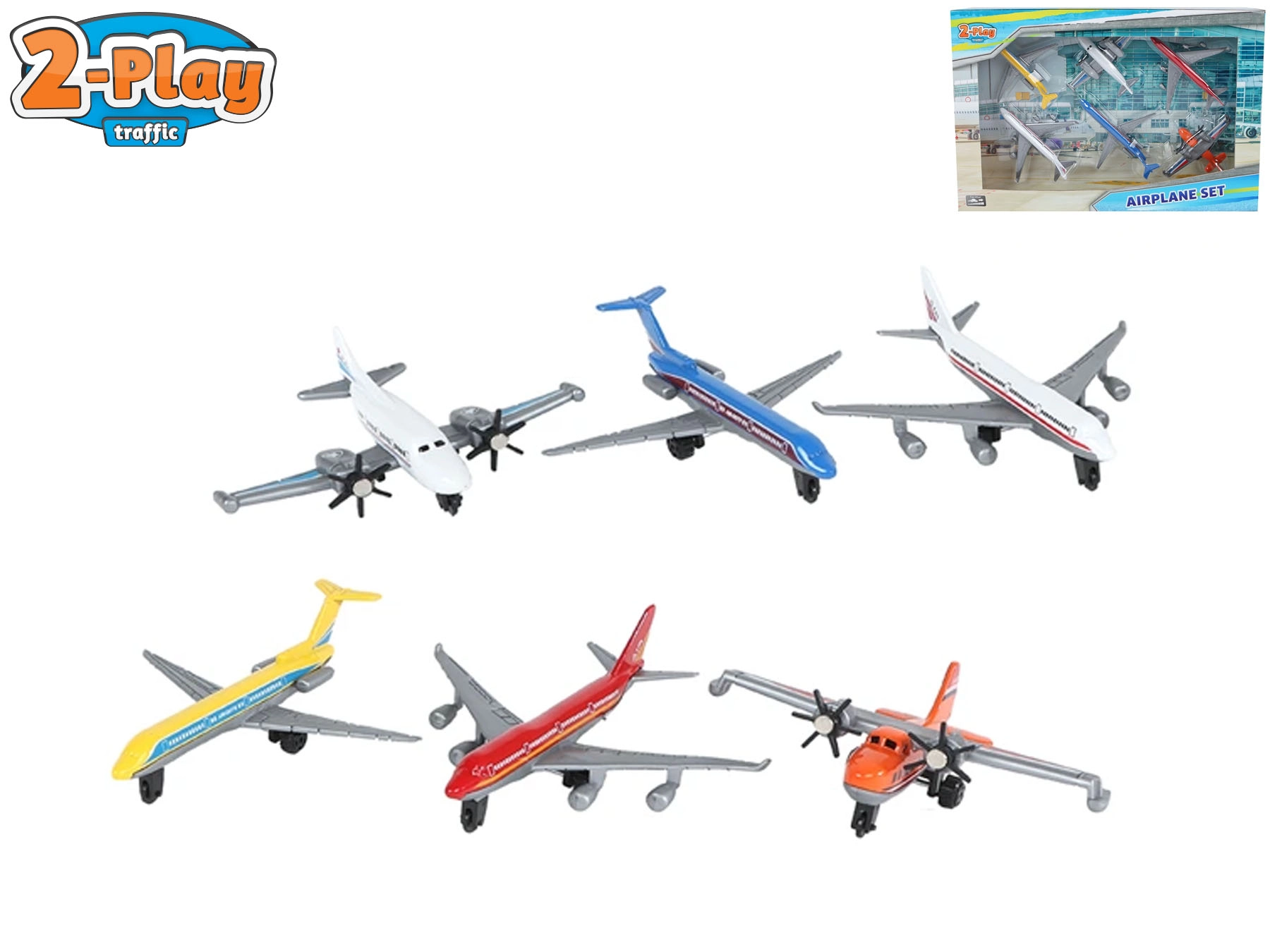 Sada modelů dopravních letadel 2‑Play Traffic – 6 ks