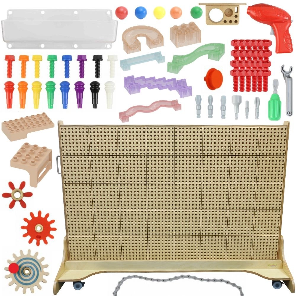 Levně Masterkidz volně stojící kreativní STEM tabule 166 × 125 cm se sadou příslušenství