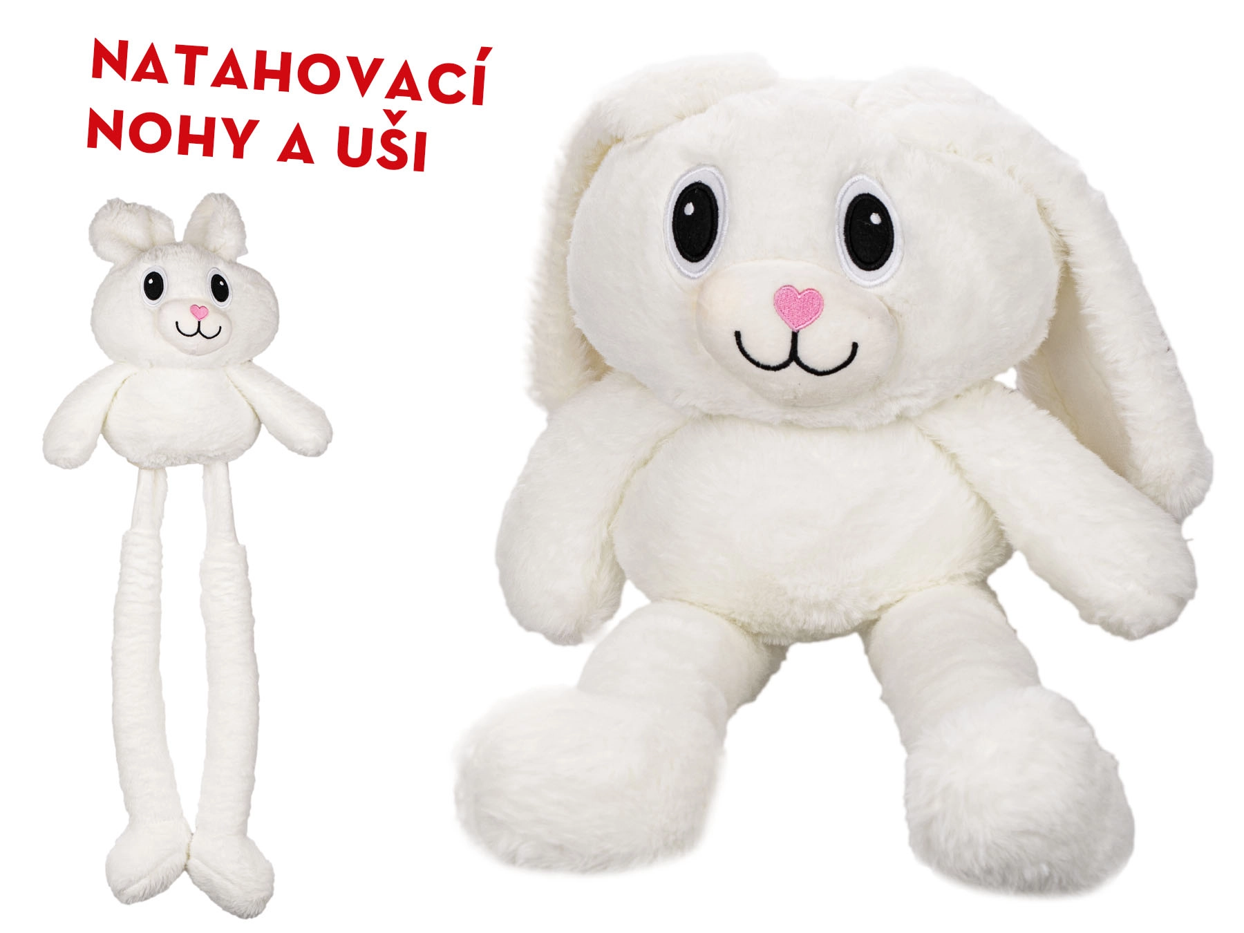 Levně Plyšový králík 80 cm s dlouhýma ušima a nohama