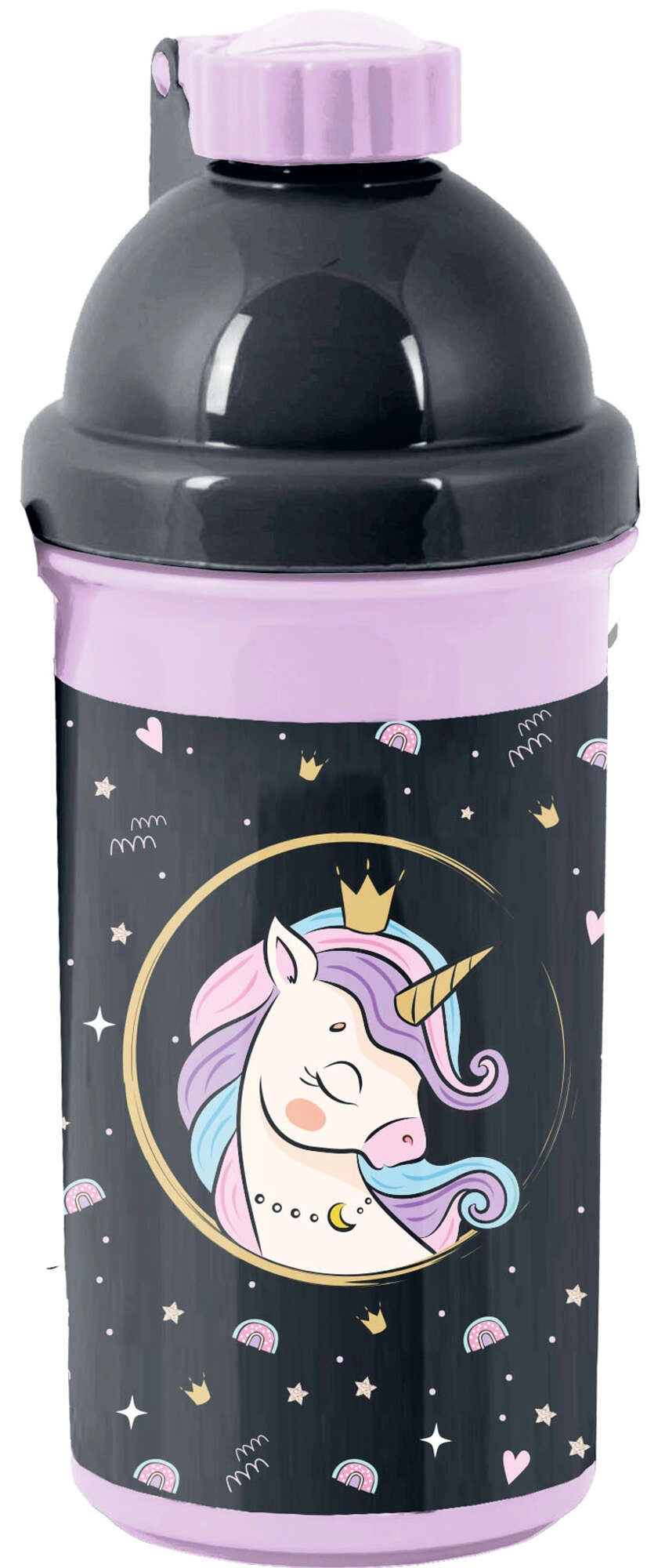Paso školní láhev fialovo-černá s jednorožcem 550 ml