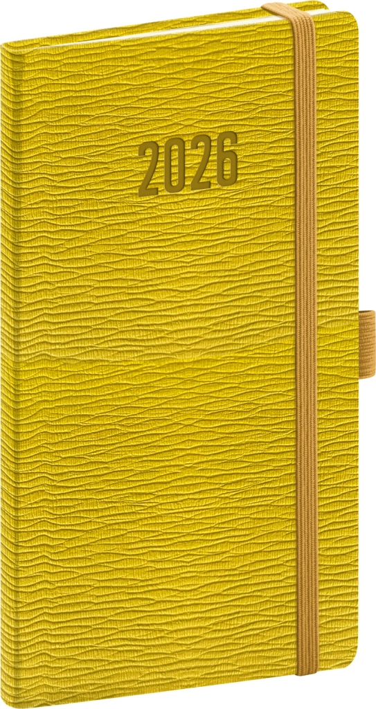 NOTIQUE Kapesní diář Rivoli 2026, žlutozelený, 9 x 15,5 cm Presco Group