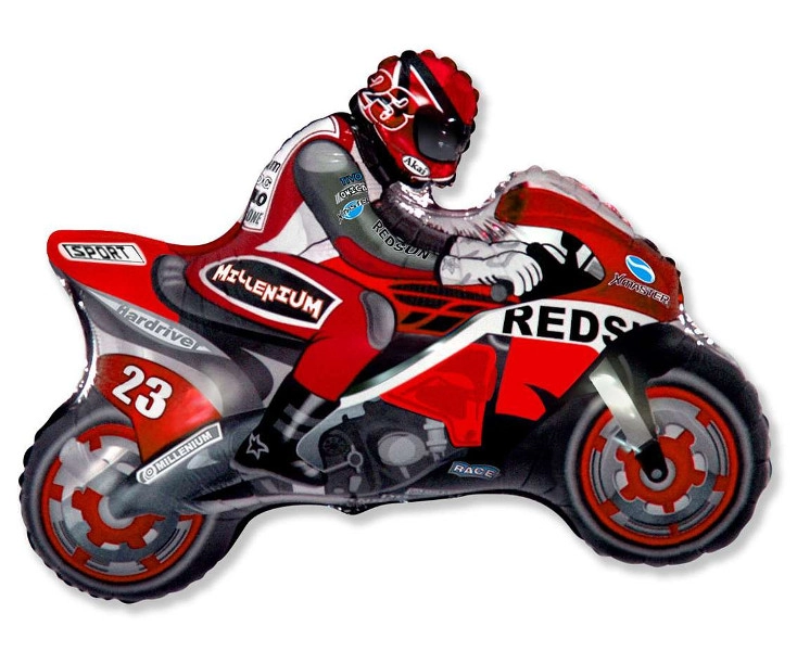Fóliový balónek Motorka červená